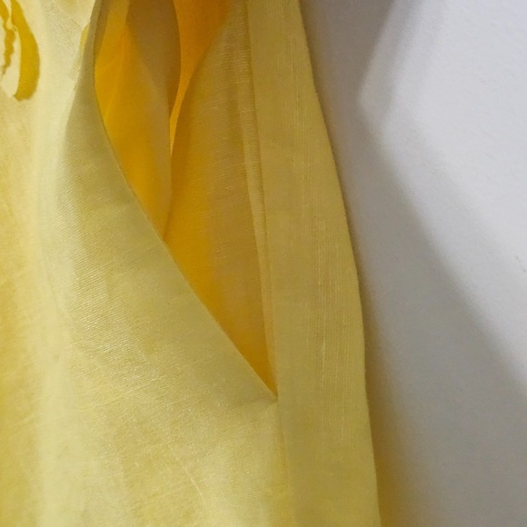 Antonio Melani 8 Yellow Mock Neck Short Sleeve Knee-length Fit & flare 0721 - Picture 4 of 15